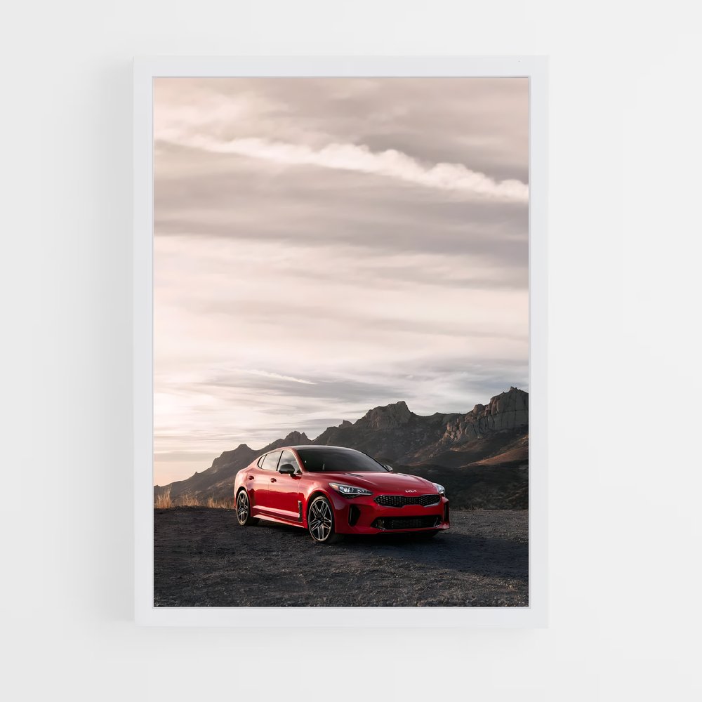 Poster Coupé Rouge – affiche Kia (vue 3)